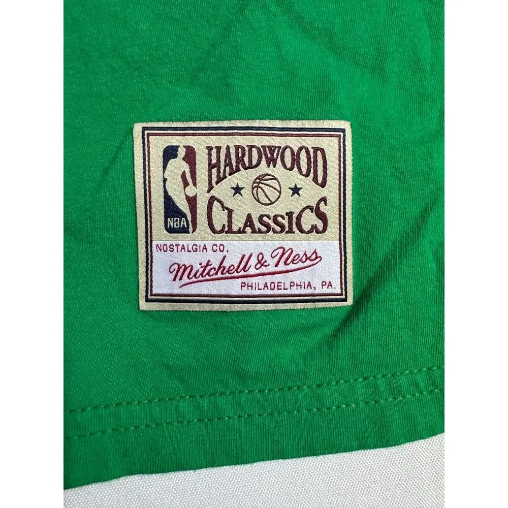 Mitchell And Ness Boston Celtics Green Shirt Size Medium Front Back Graphic